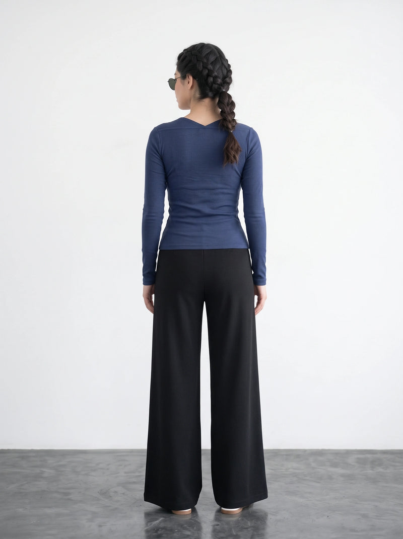 Royal Blue Swan Neck Top | Montivo Pakistan