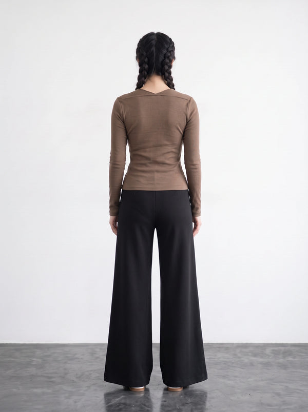 Coffee Swan Neck Top