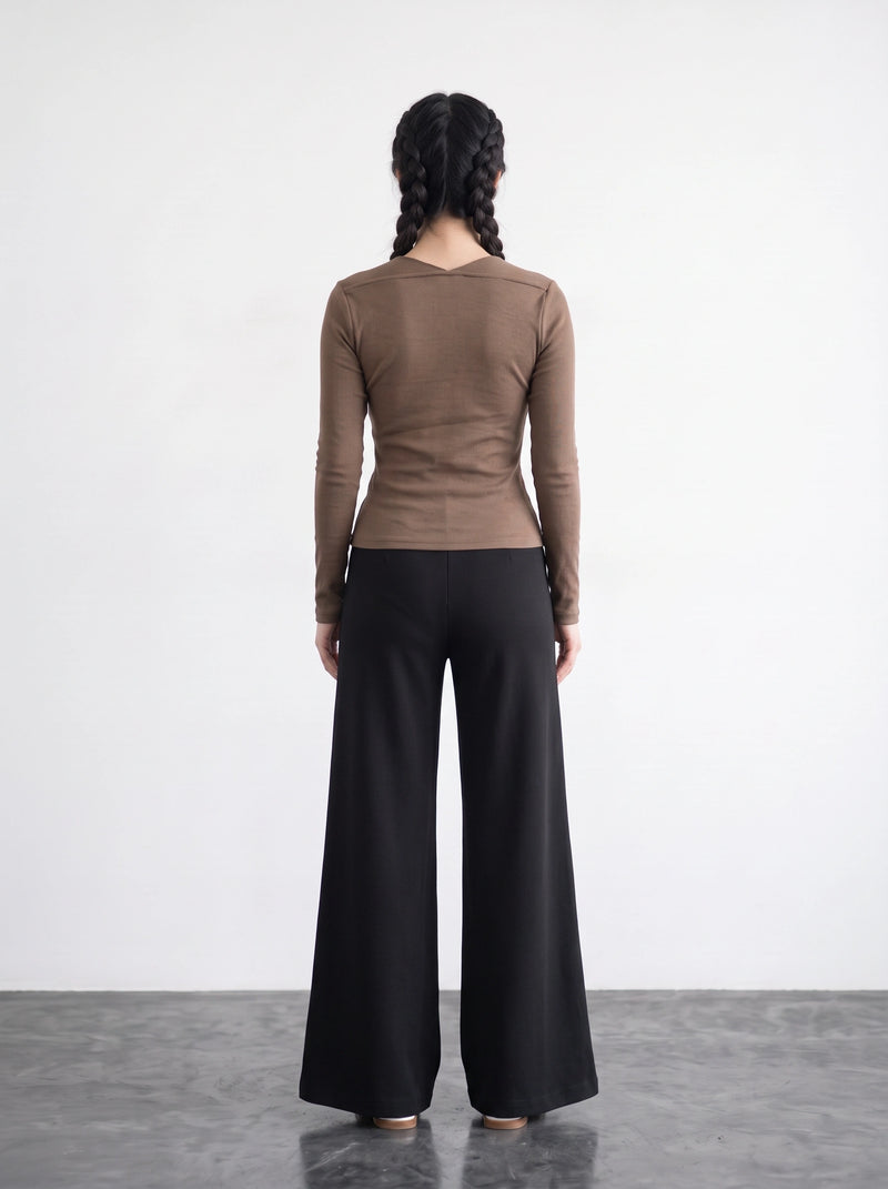 Coffee Swan Neck Top