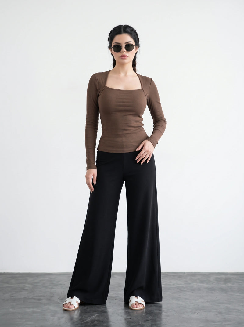 Brown Swan Neck Top | Montivo Pakistan