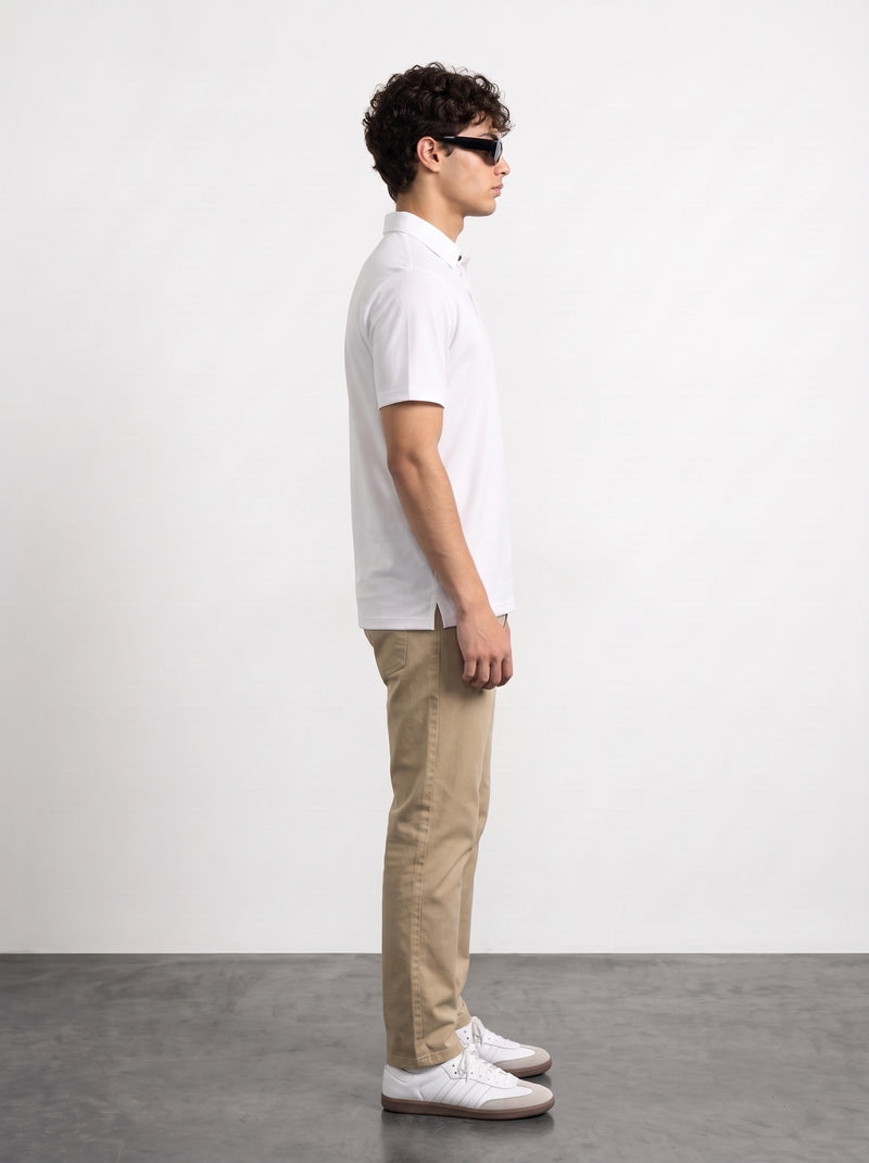 White Textured Nylon Polo | Montivo Pakistan