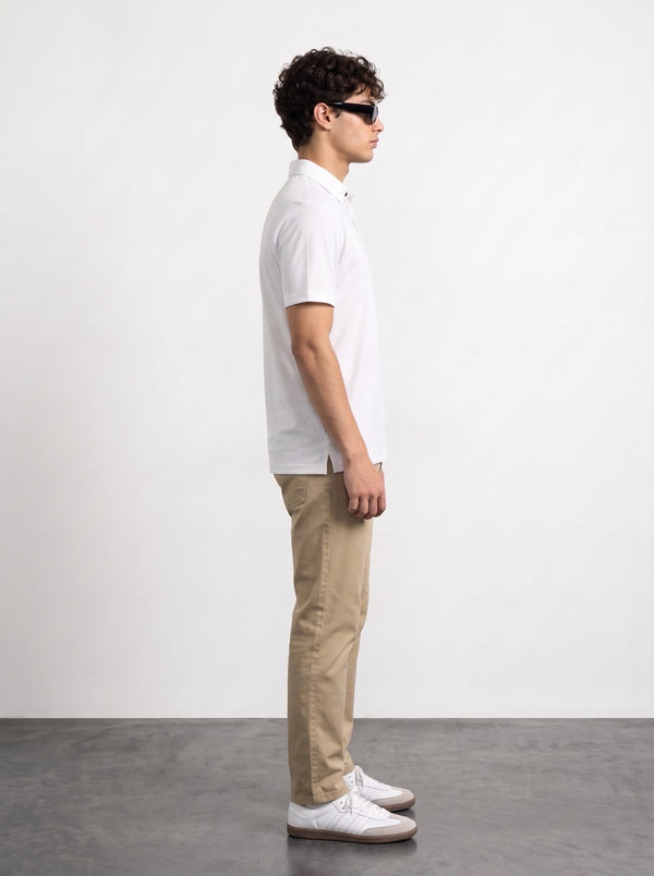 White Textured Nylon Polo | Montivo Pakistan