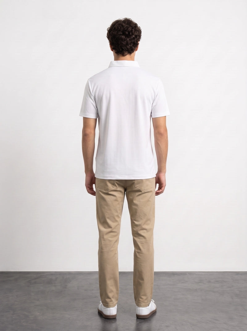 White Textured Nylon Polo | Montivo Pakistan
