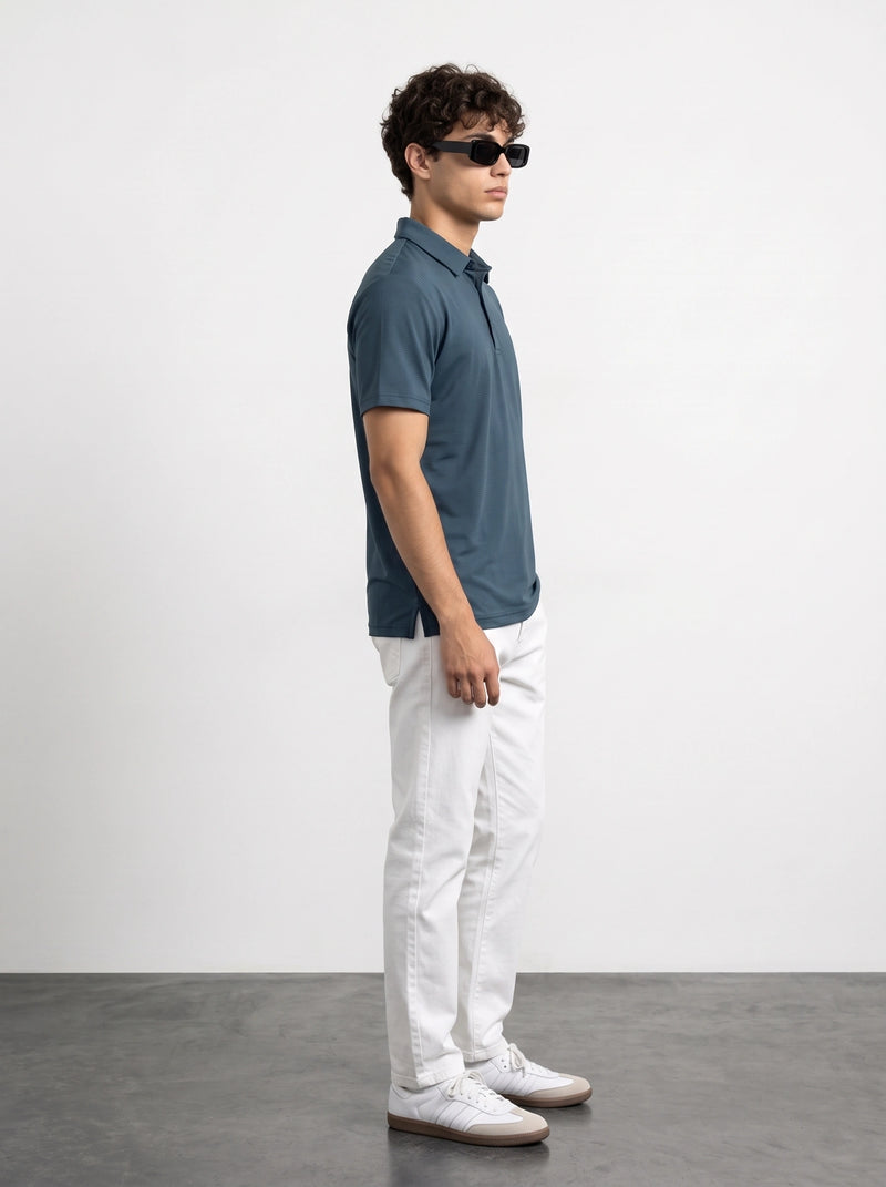 Blue Textured Nylon Polo | Montivo Pakistan
