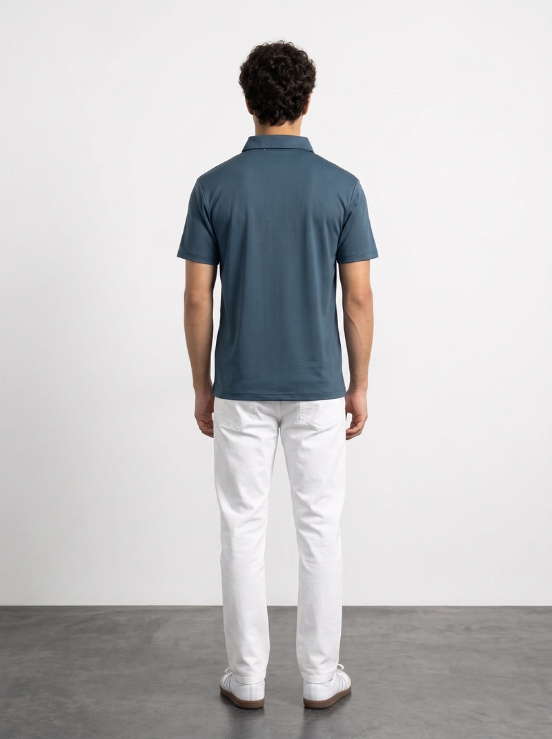 Blue Textured Nylon Polo | Montivo Pakistan