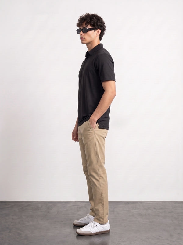 Black Textured Nylon Polo | Montivo Pakistan