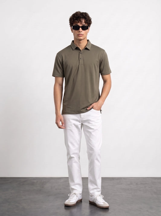 Brown Textured Nylon Polo | Montivo Pakistan