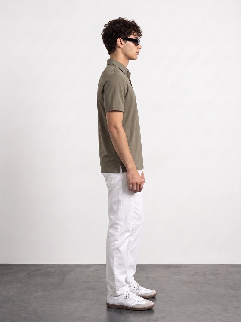 Brown Textured Nylon Polo | Montivo Pakistan