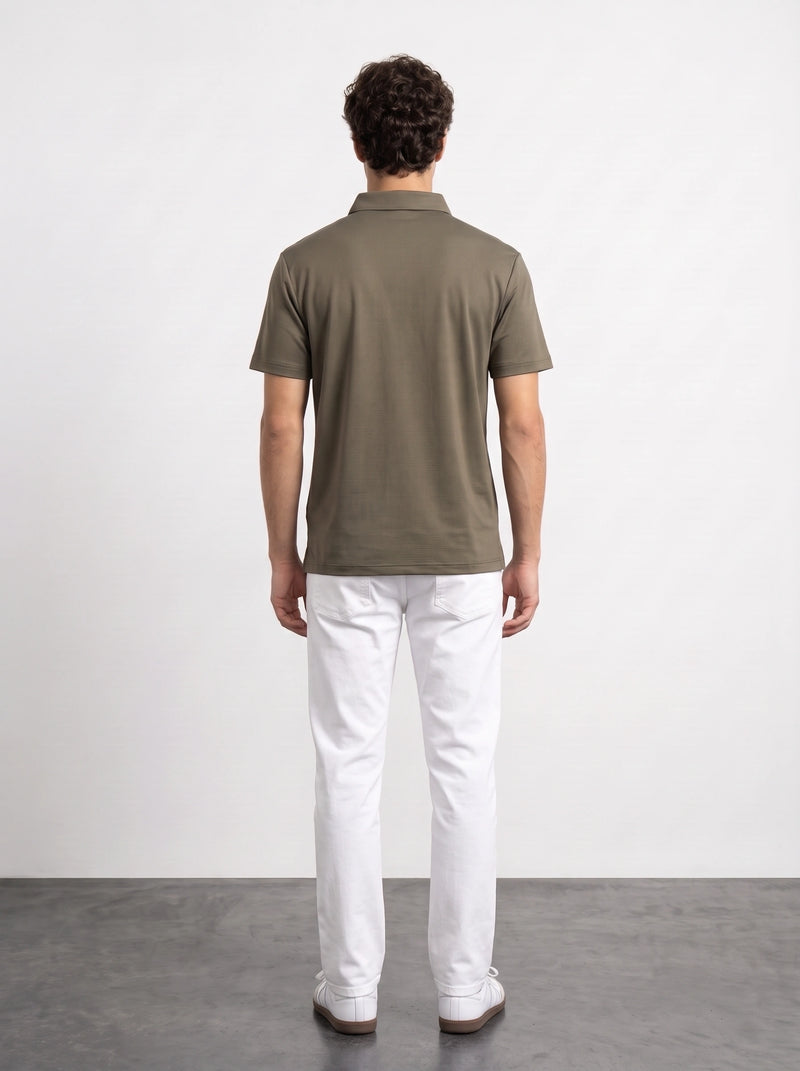 Brown Textured Nylon Polo | Montivo Pakistan