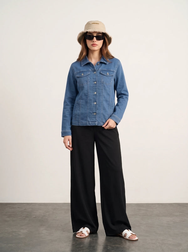 Mid Blue Dad-Fit Denim Jacket