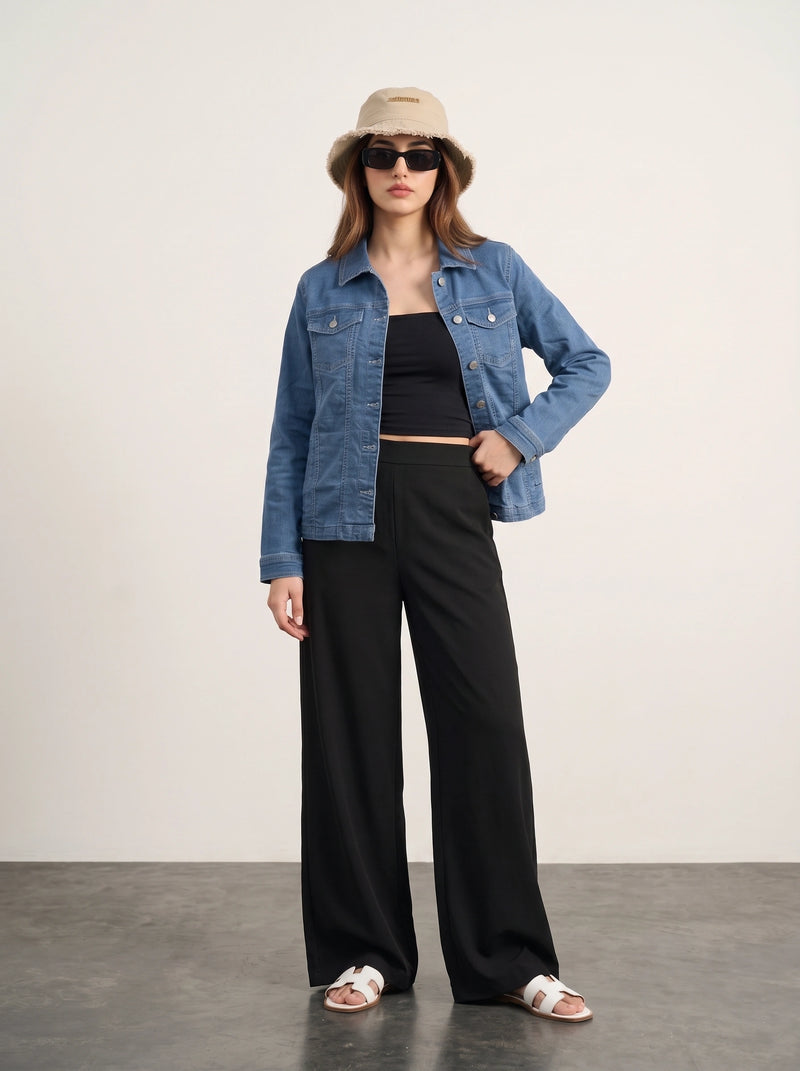Mid Blue Dad-Fit Denim Jacket | Montivo Pakistan
