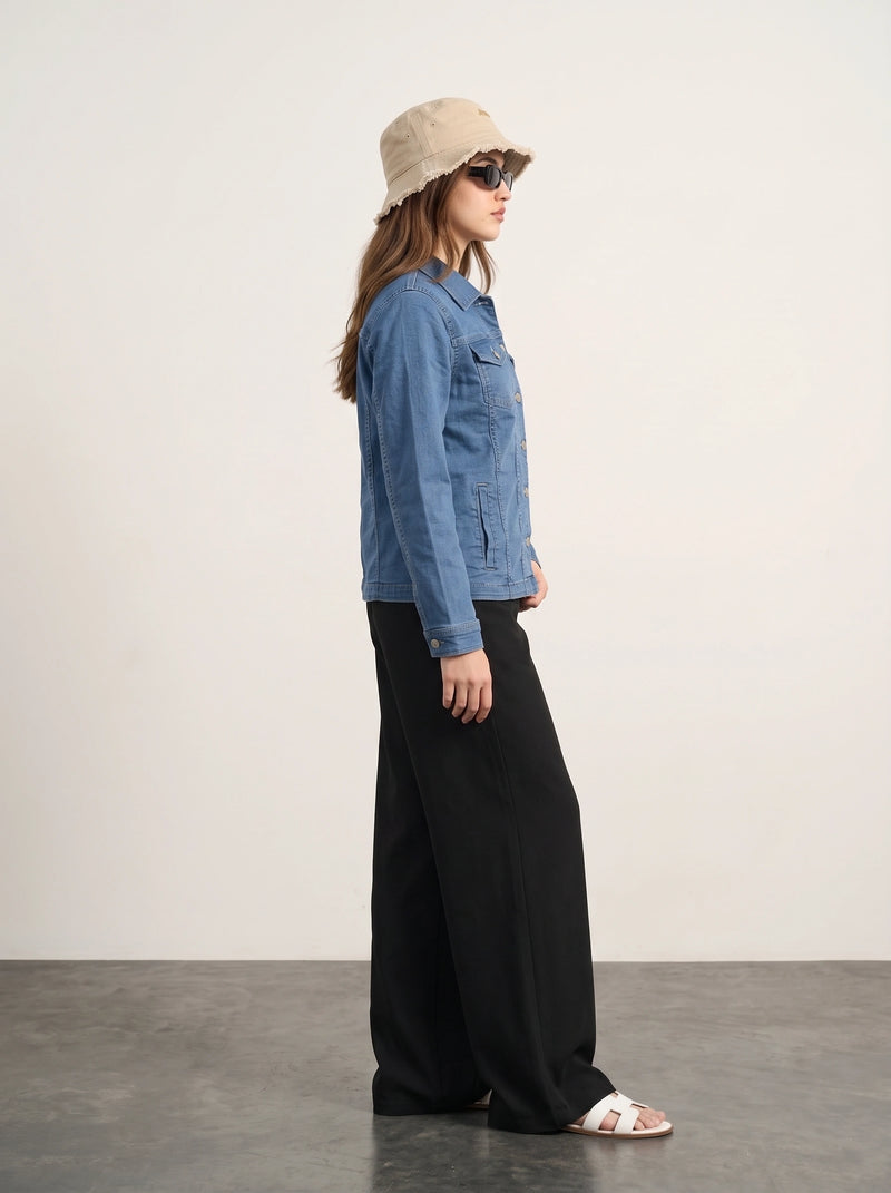 Mid Blue Dad-Fit Denim Jacket