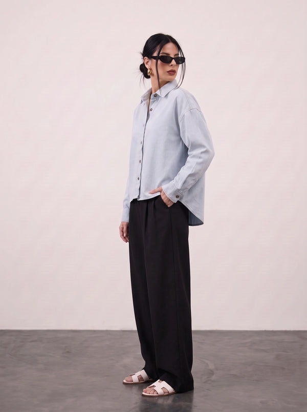 Light Blue Denim Oversized Shacket