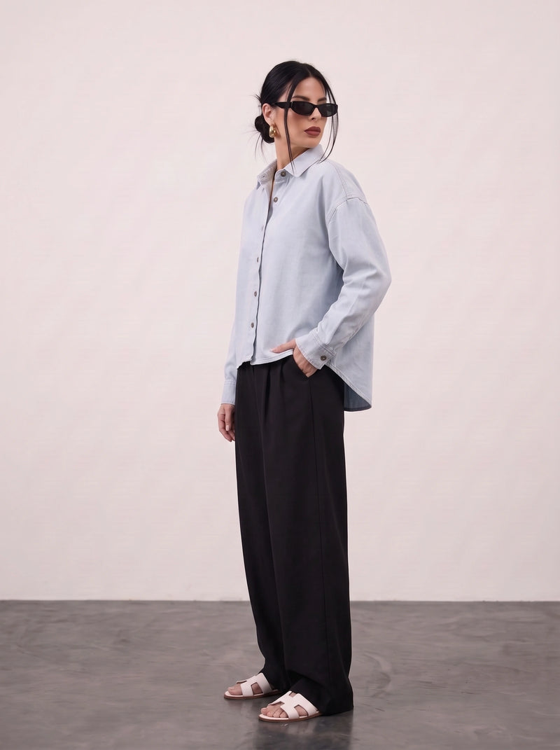 Light Blue Denim Oversized Shacket