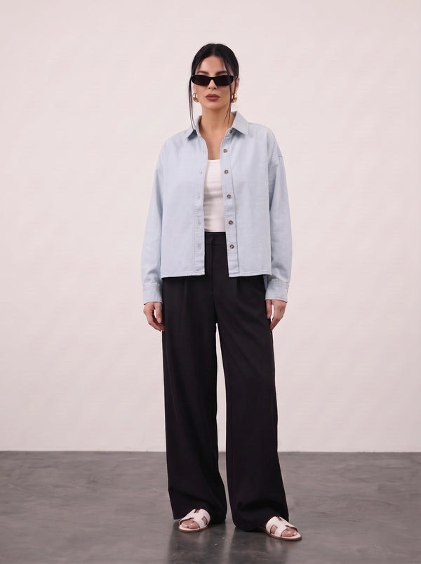 Light Blue Denim Oversized Shacket