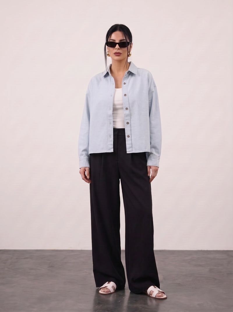Light Blue Denim Oversized Shacket
