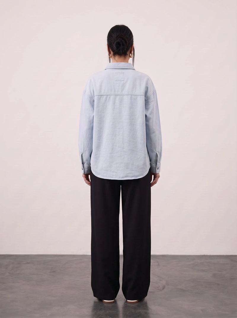 Light Blue Denim Oversized Shacket