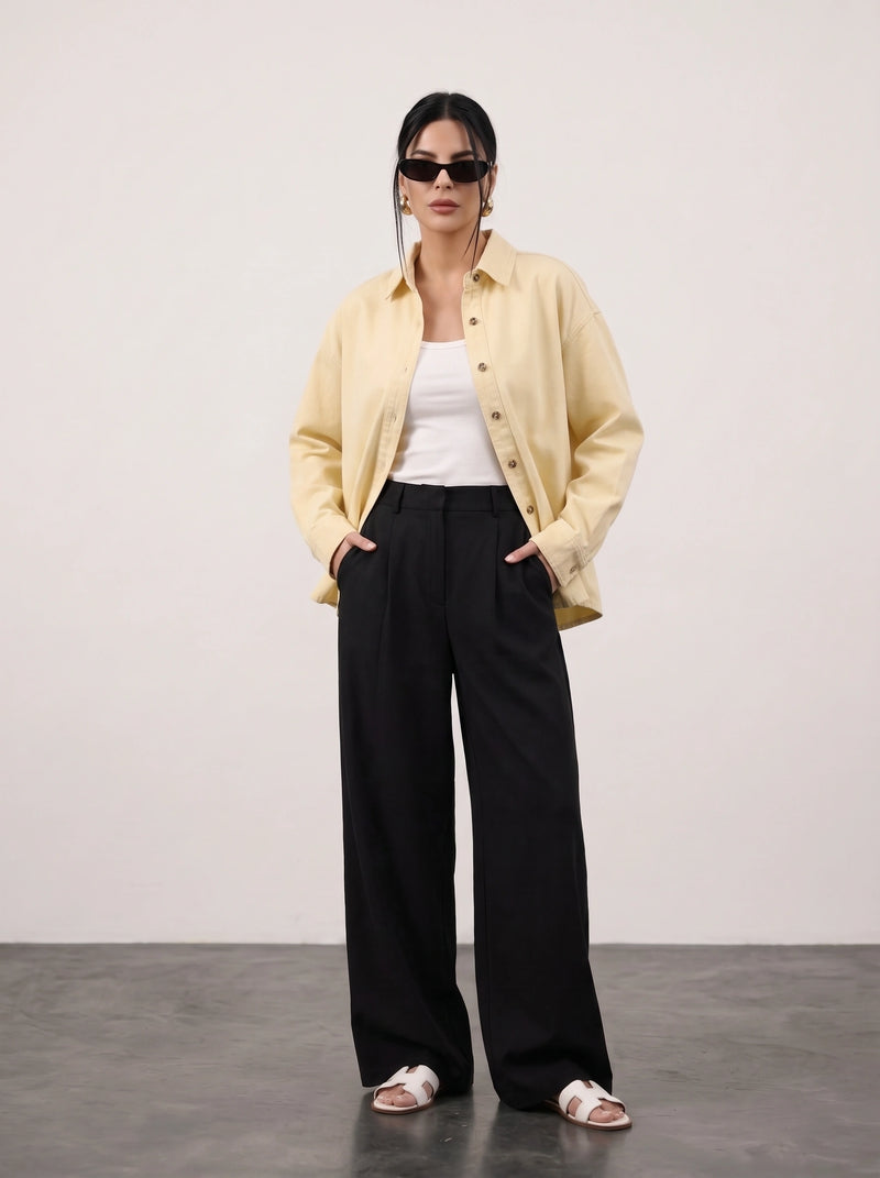 Lemon Denim Oversized Shacket | Montivo Pakistan