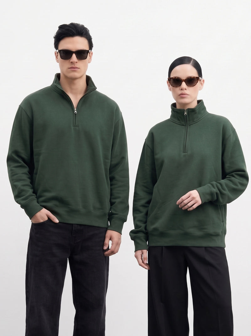 Green Unisex Mockneck Zipper | Montivo Pakistan