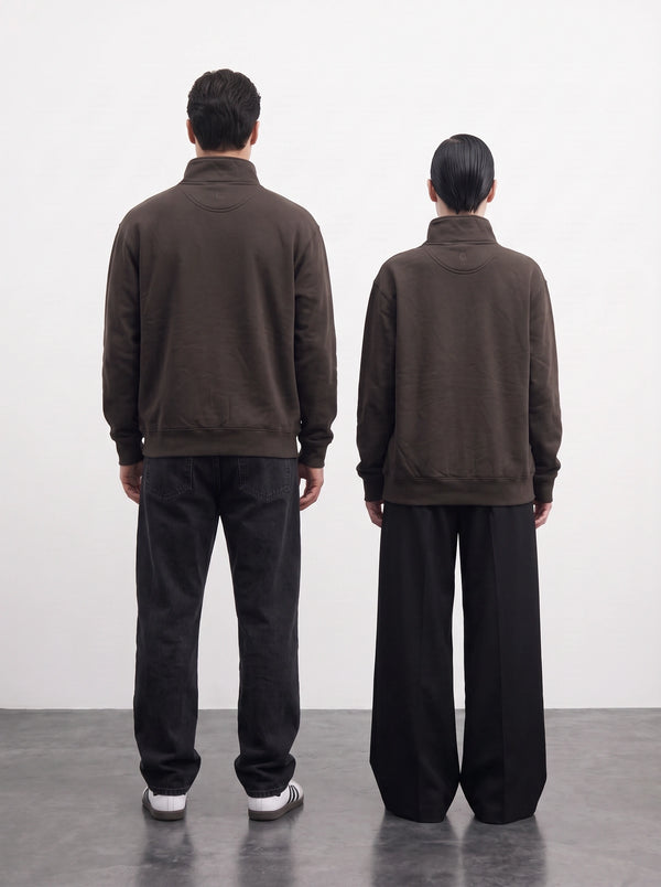 Brown Unisex Mockneck Zipper | Montivo Pakistan