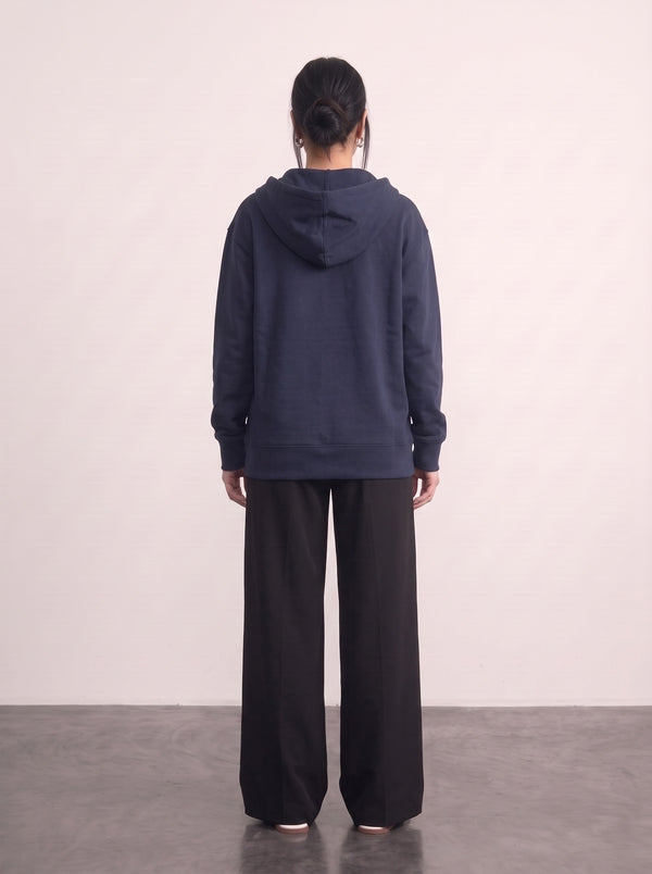 Navy Blue Zipper Oversized Hoodie | Montivo Pakistan