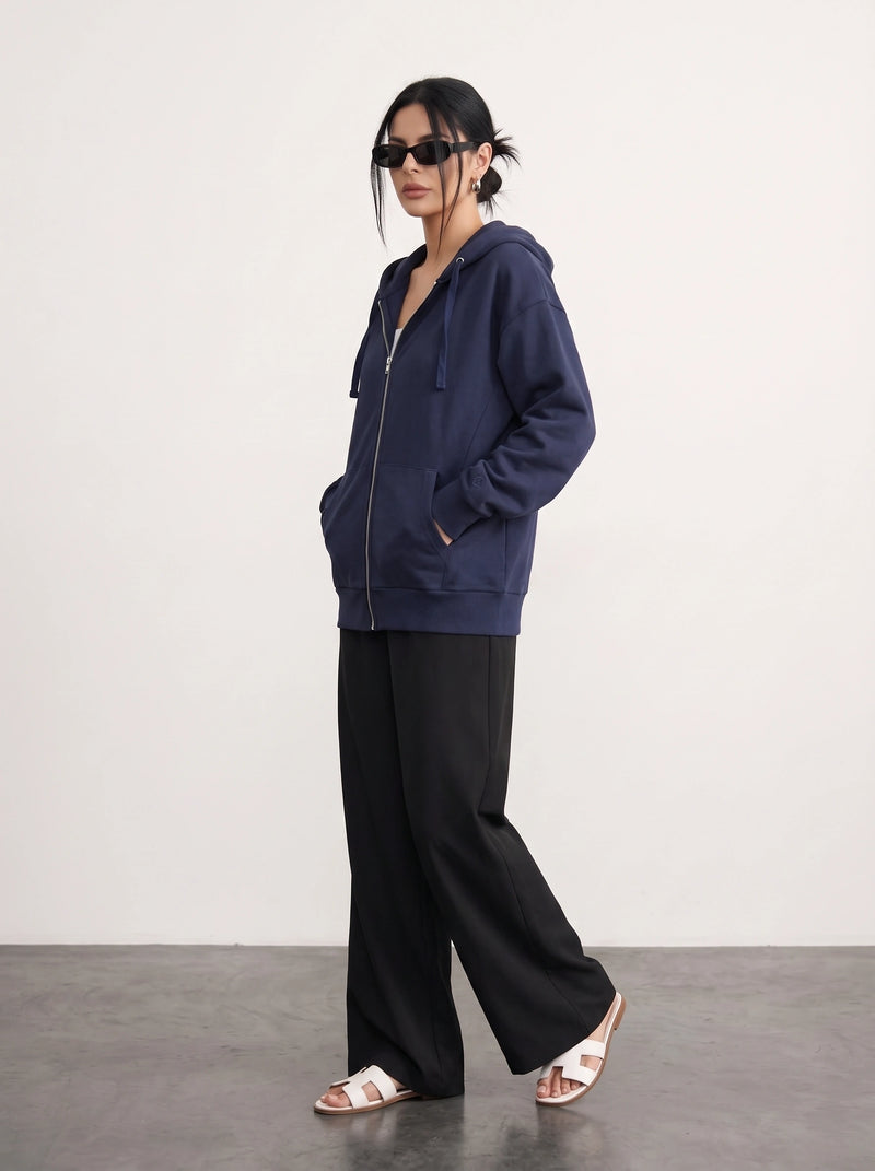 Navy Blue Zipper Hoodie