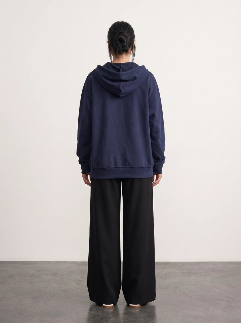 Navy Blue Zipper Hoodie