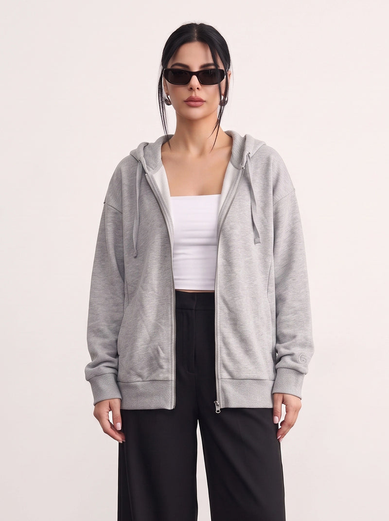 Grey Zipper Hoodie | Montivo Pakistan