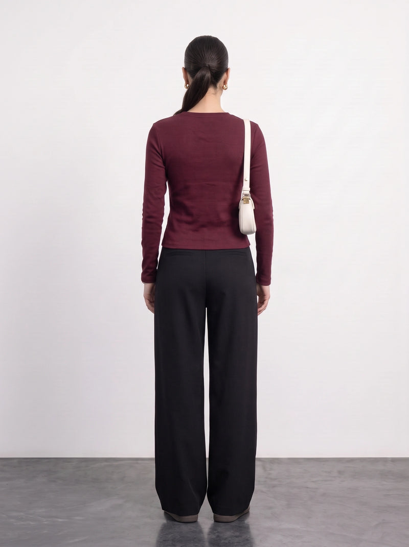 Burgundy Button Down Ribbed Shirt | Montivo Pakistan