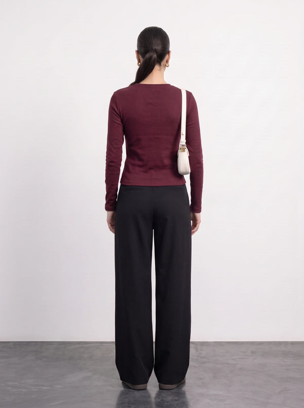 Burgundy Button Down Ribbed Shirt | Montivo Pakistan