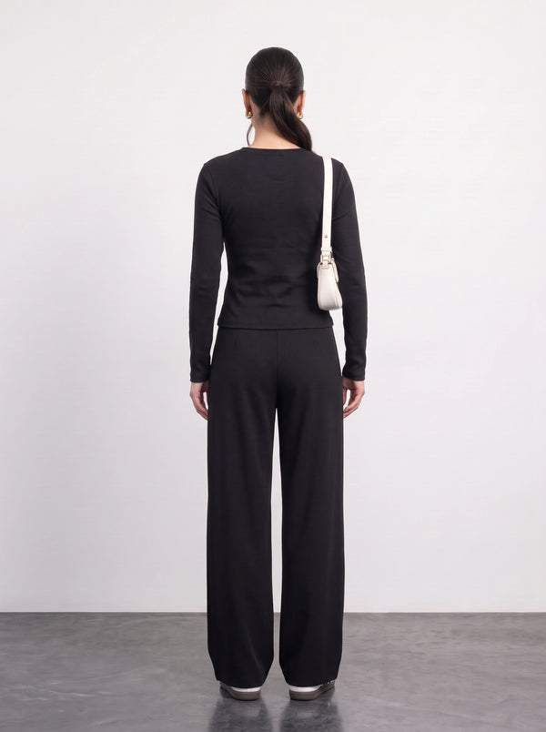 Black Button Down Ribbed Shirt | Montivo Pakistan