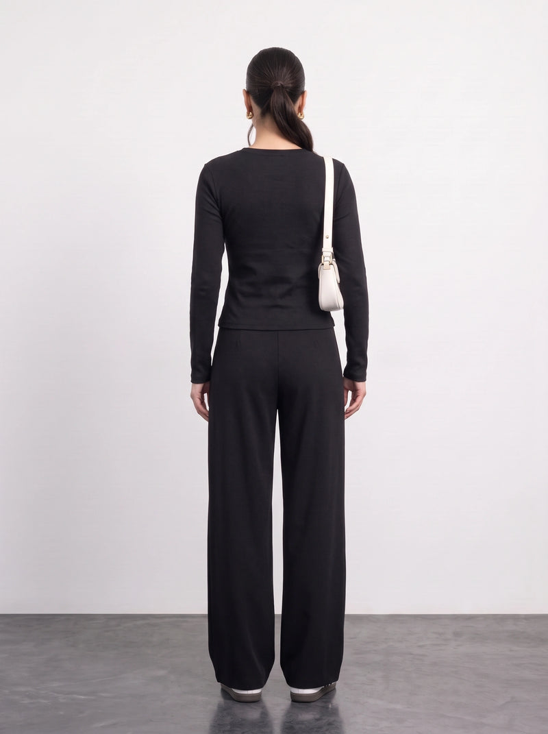 Black Button Down Ribbed Shirt | Montivo Pakistan