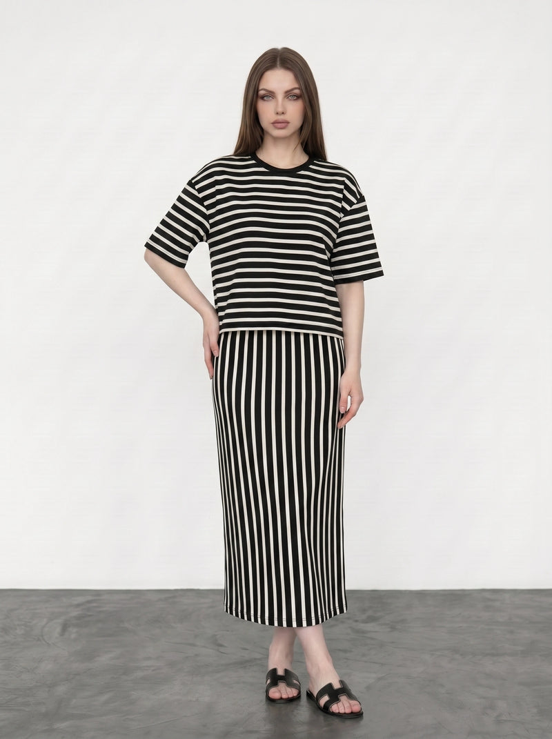 Black & White Stripes Oversized Tshirt