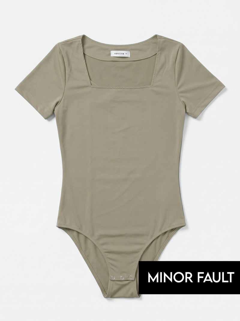 (Minor Fault) Brown Square Neck Bodysuit | Montivo Pakistan