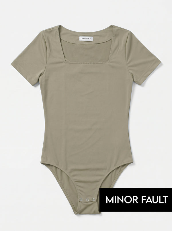 (Minor Fault) Brown Square Neck Bodysuit | Montivo Pakistan