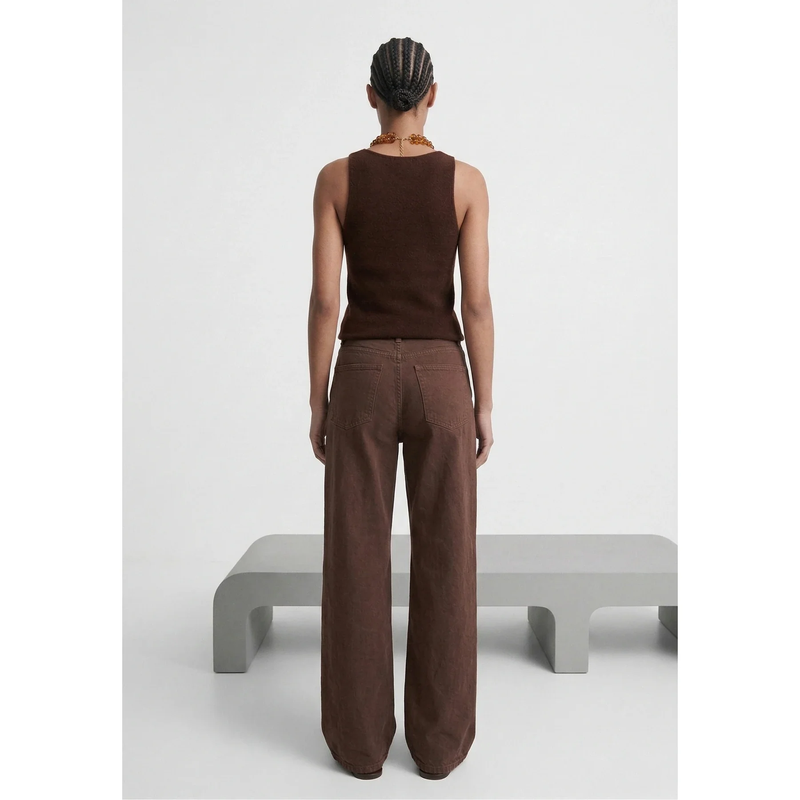 Brown Long Wide Leg Jeans | Montivo Pakistan