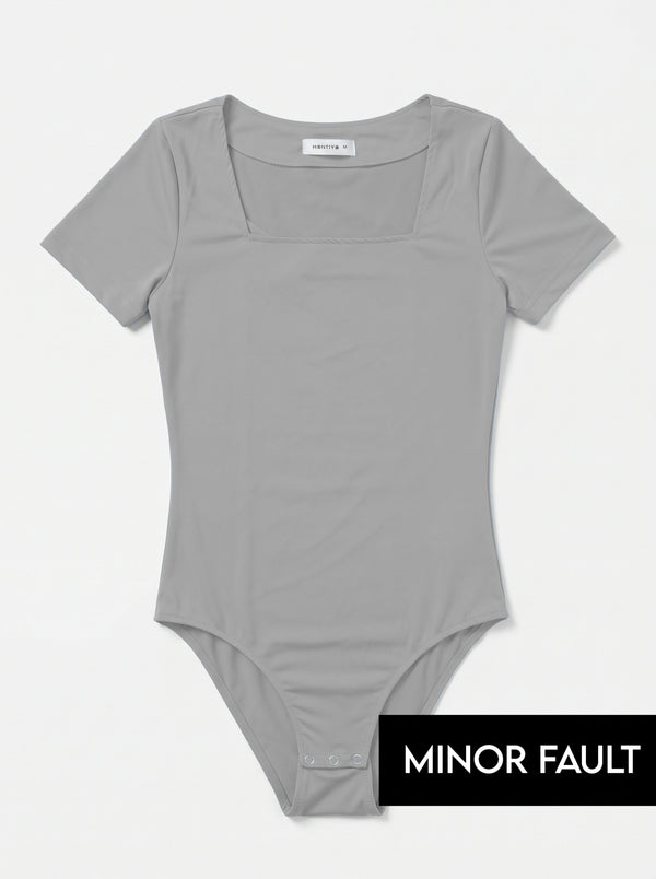 (Minor Fault) Grey Square Neck Bodysuit | Montivo Pakistan