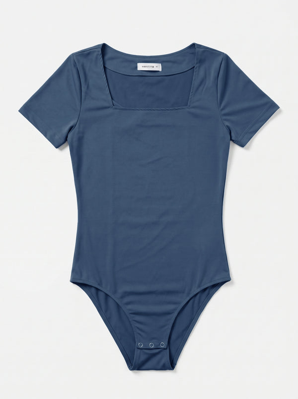Navy Square Neck Bodysuit | Montivo Pakistan