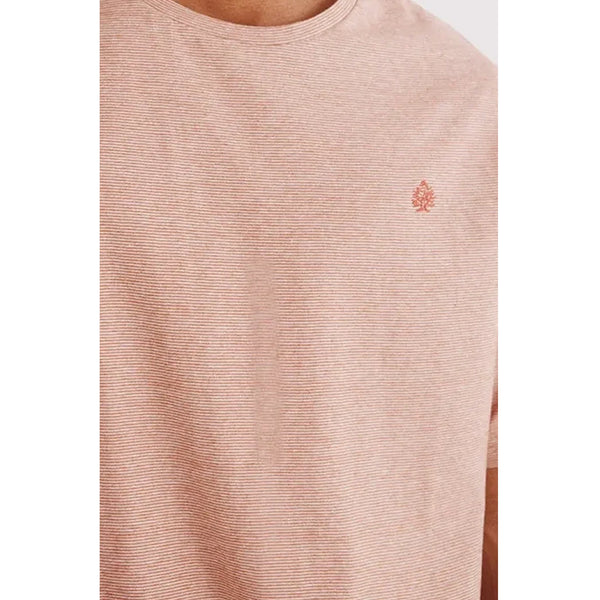 Rust Relaxed Fit Mini Stripes Tshirt | Montivo Pakistan
