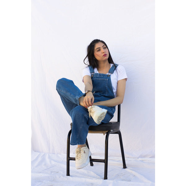Mid Blue Mom Fit Overall | Montivo Pakistan