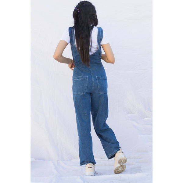 Mid Blue Mom Fit Overall | Montivo Pakistan