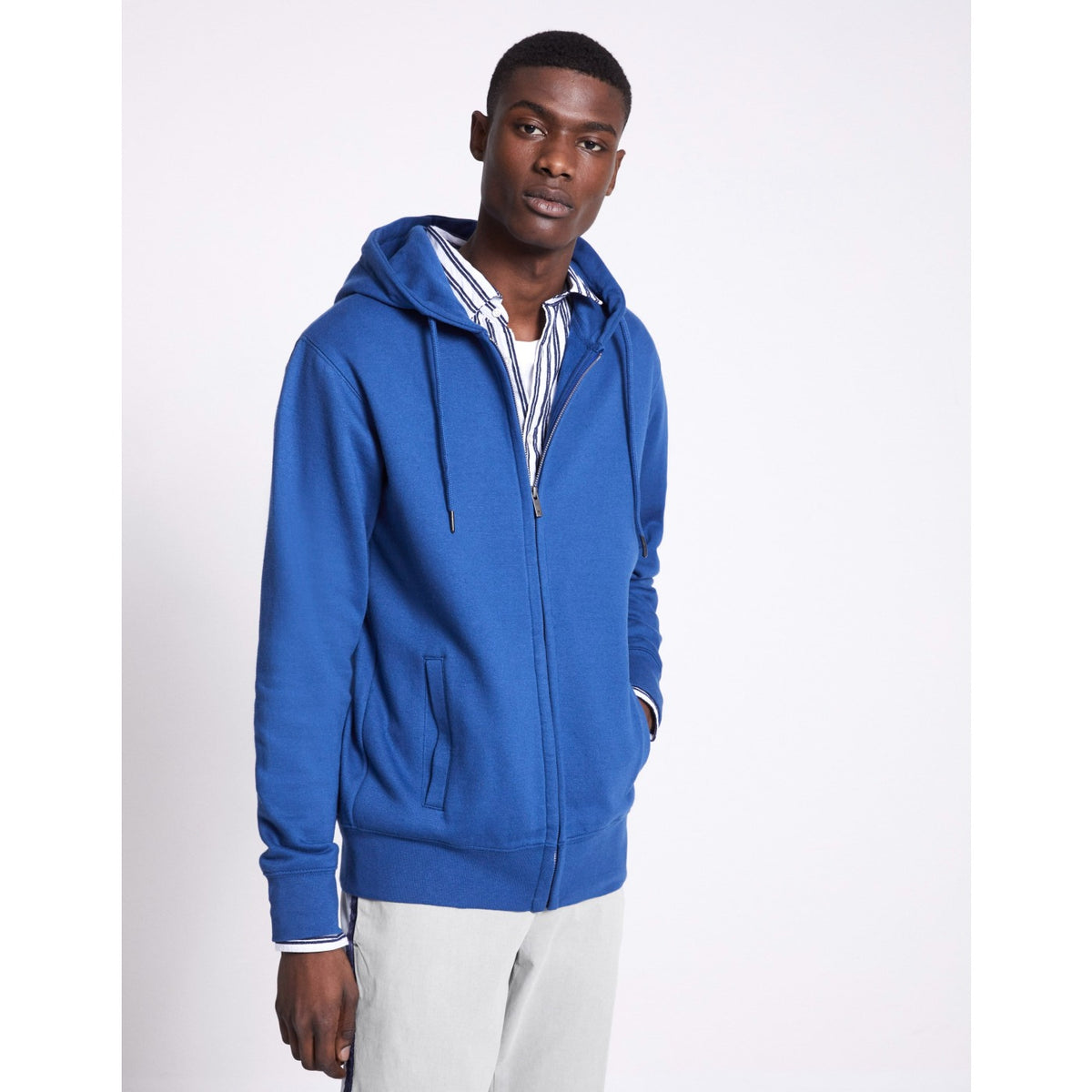 Celio Royal Blue Hooded zip sweatshirt | Montivo Pakistan