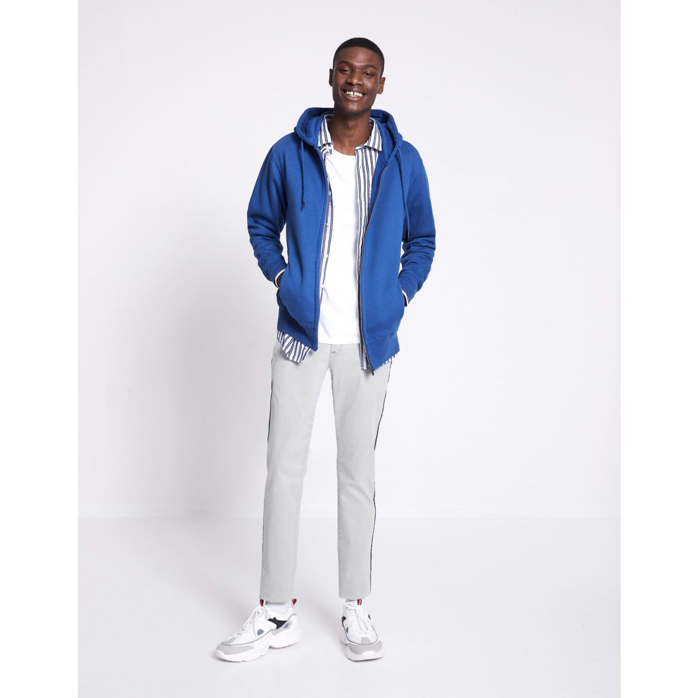 Celio Royal Blue Hooded zip sweatshirt | Montivo Pakistan