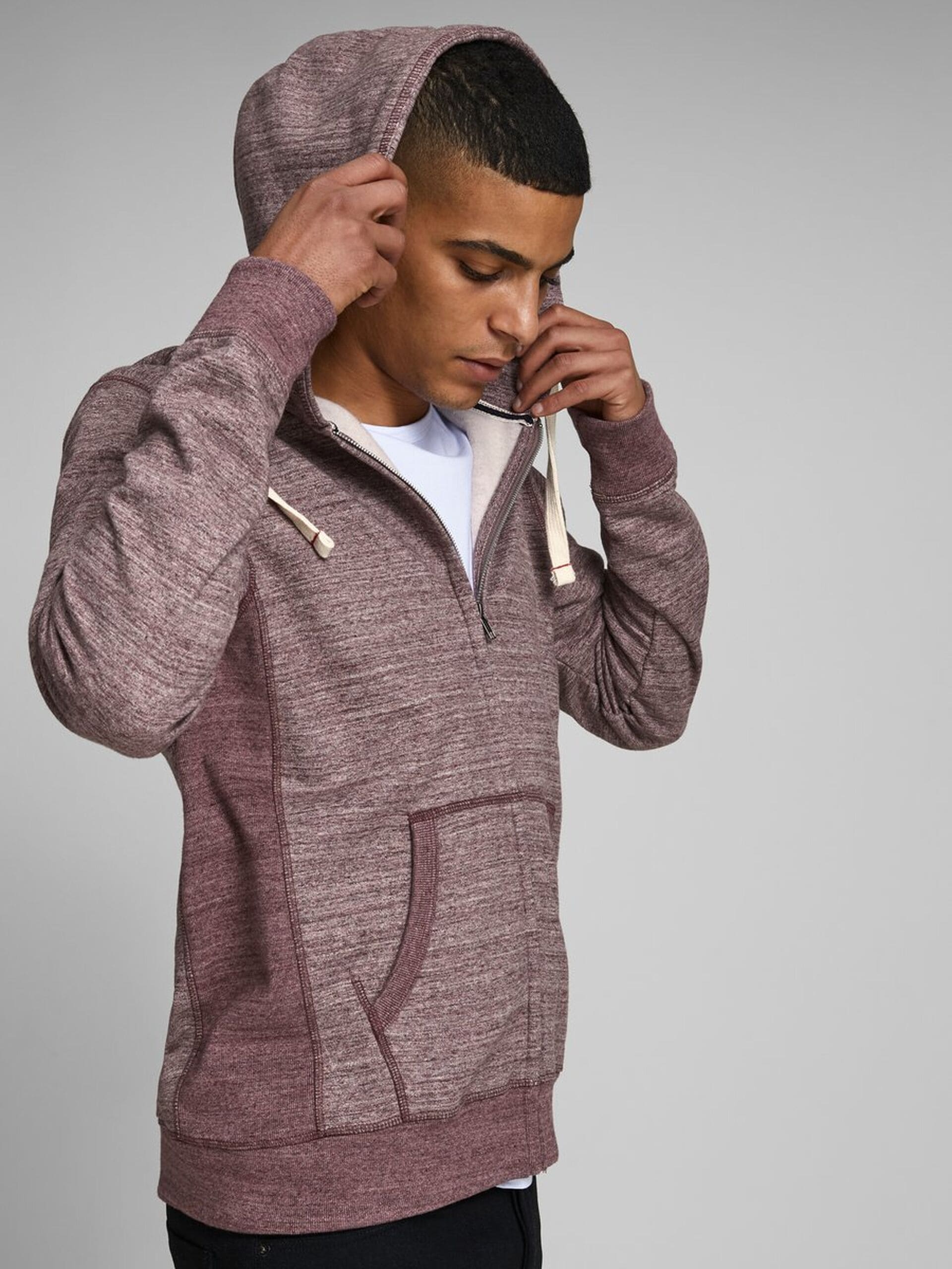 Jack &amp; Jones Red Melange Hoodie | Montivo Pakistan