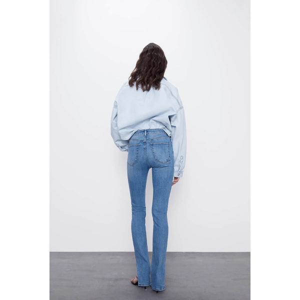 High Waist Split Skinny Blue jeans | Montivo Pakistan