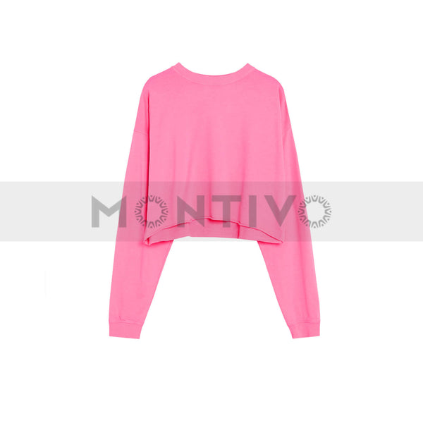 PB Washed effect Dark Pink Cropped Sweatshirt | Montivo Pakistan