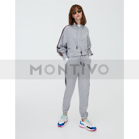 PB Slogan Stripe Grey Hoodie | Montivo Pakistan