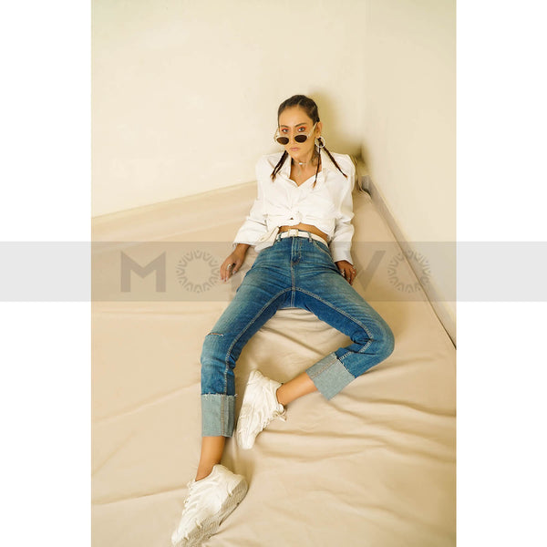 Bsk Straight-fit rolled-up hem jeans | Montivo Pakistan