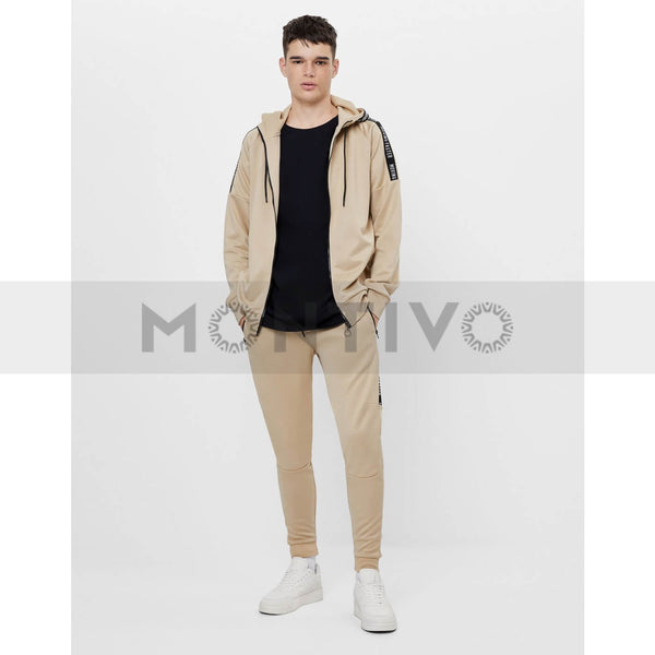 Bsk beige jogging trousers with side stripe | Montivo Pakistan