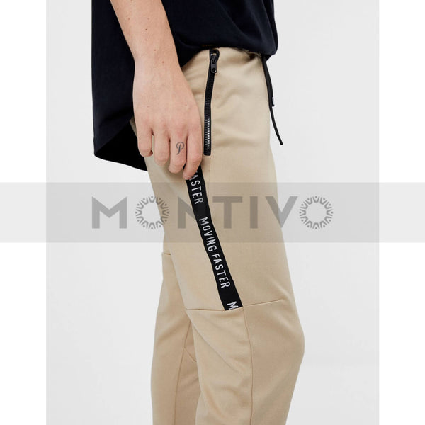 Bsk beige jogging trousers with side stripe | Montivo Pakistan